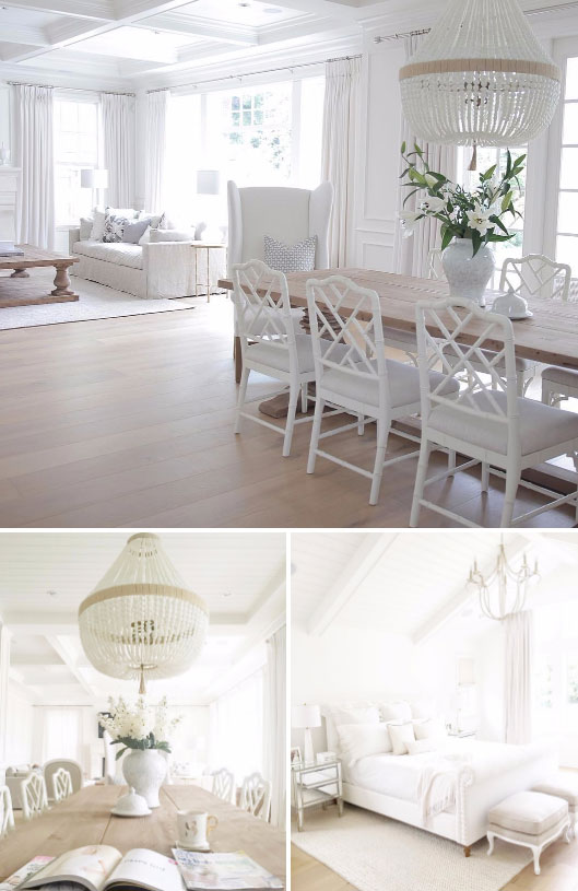 White Coastal Home Painted in Benjamin Moore's Simply White