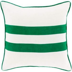 white and kelly green throw pillow