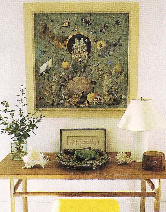 Albert Hadley ~ A collage by the great, late interior designer Albert Hadley, in his Naples, Florida, home.