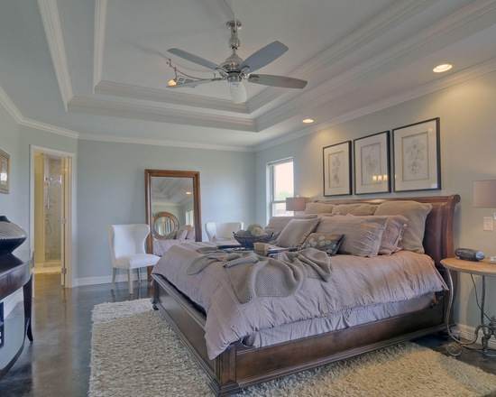 Benjamin Moore Gray Wisp bedroom by Jane Haley LLC
