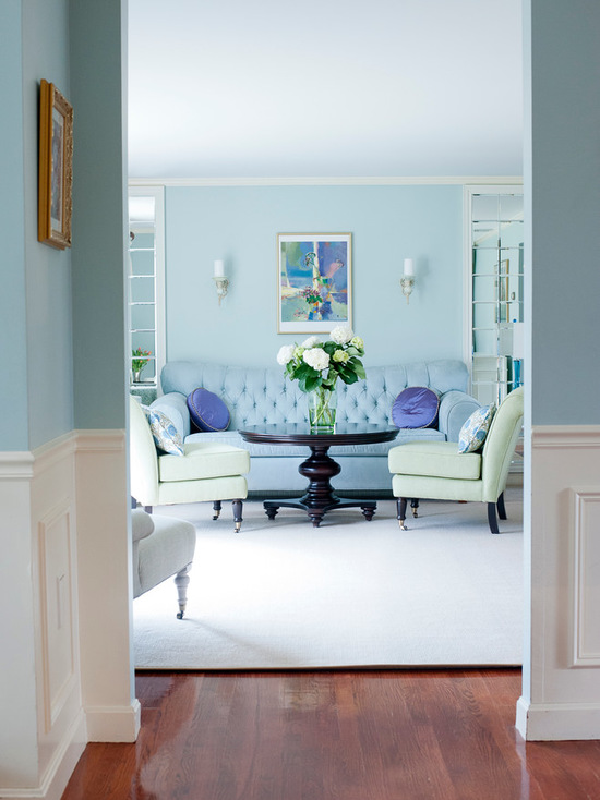 Benjamin Moore's Palladian Blue Paint living room