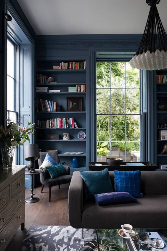 9 Interior Decor Living Rooms in Moody Blue - Interiors By Color