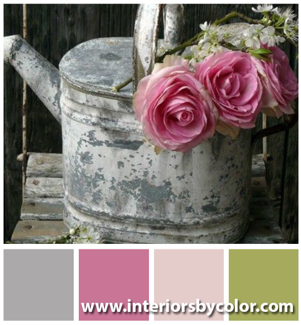 Pink and Gray Color Palettes http://www.interiorsbycolor.com/