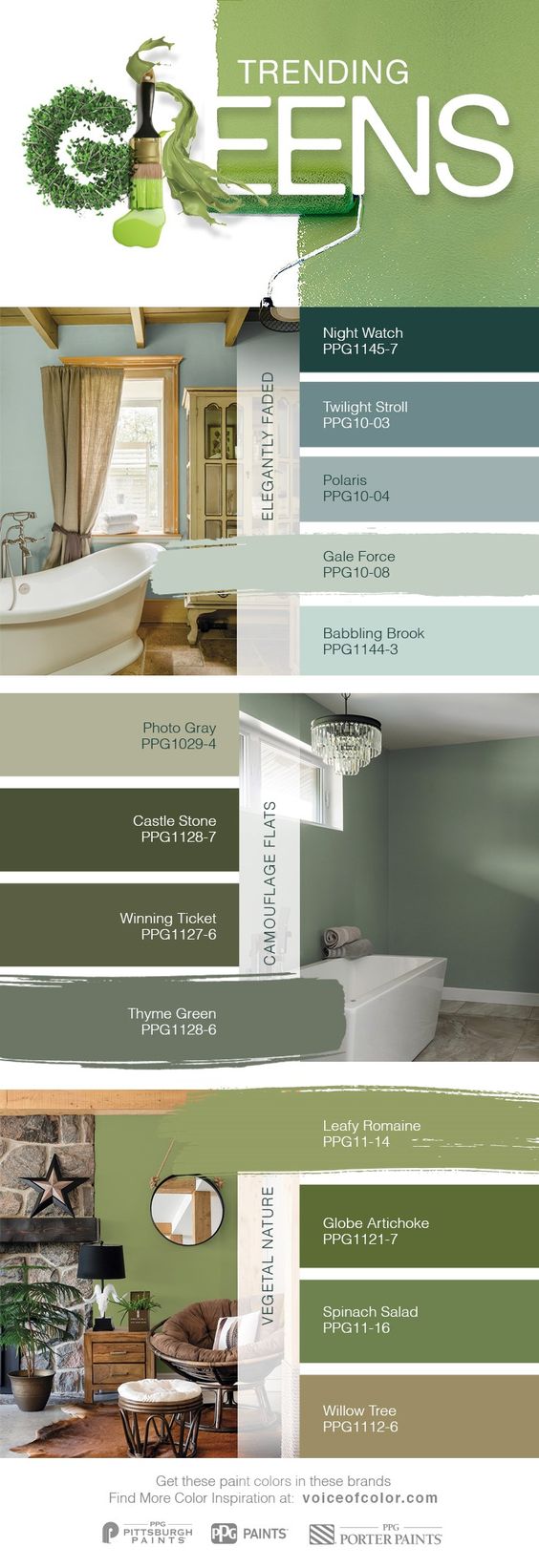 Paint color and Interior Color Palettes and Schemes green