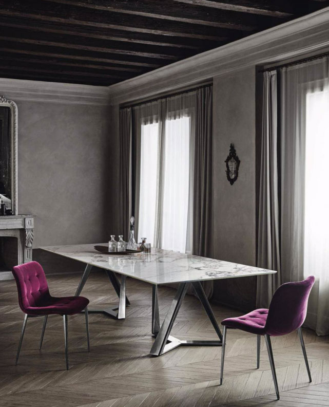Gray and Pink Dining Room