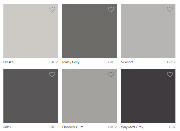 Grey Colour Charts Dulux Australia