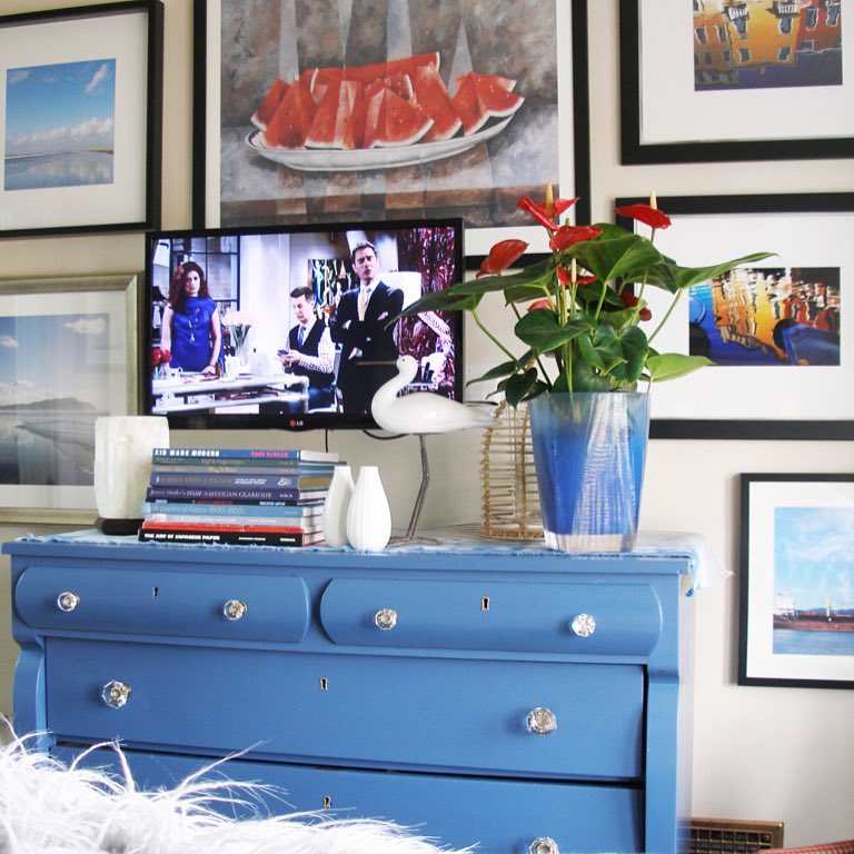 American Empire dresser painted in Van Deusen Blue