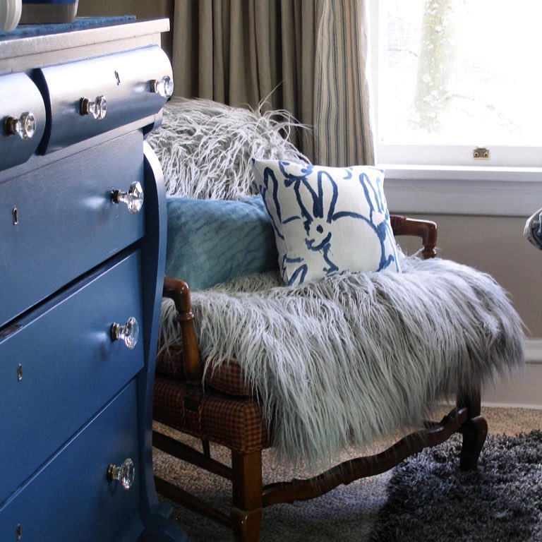 American Empire dresser painted in Van Deusen Blue