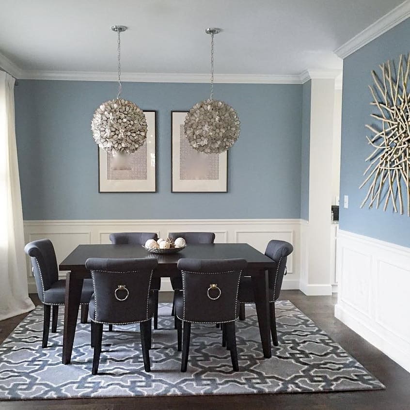 Benjamin Moore Nimbus Grey Paint Color Scheme Dining Room