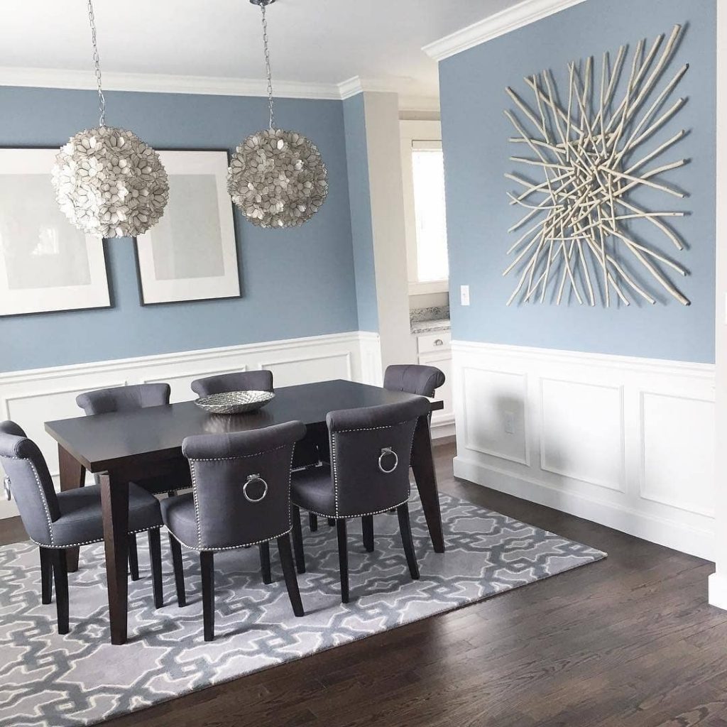 Benjamin Moore Nimbus Grey Paint Color Scheme Dining Room