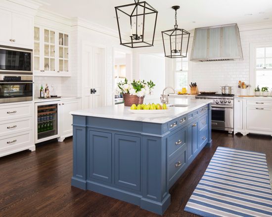 Benjamin Moore Van Deusen Blue - Navy Paint Color Schemes Kitchen Island