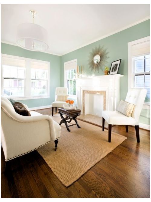 Benjamin Moore Wythe Blue Formal Living Room - Click on image to see more examples of this paint color.