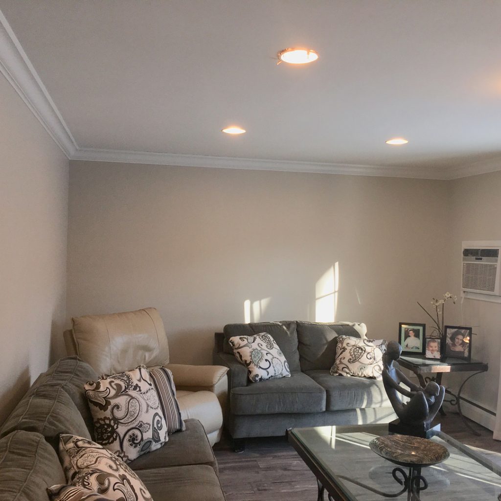 Edgecomb Gray Matte Finish by Benjamin Moore Paints Living Room