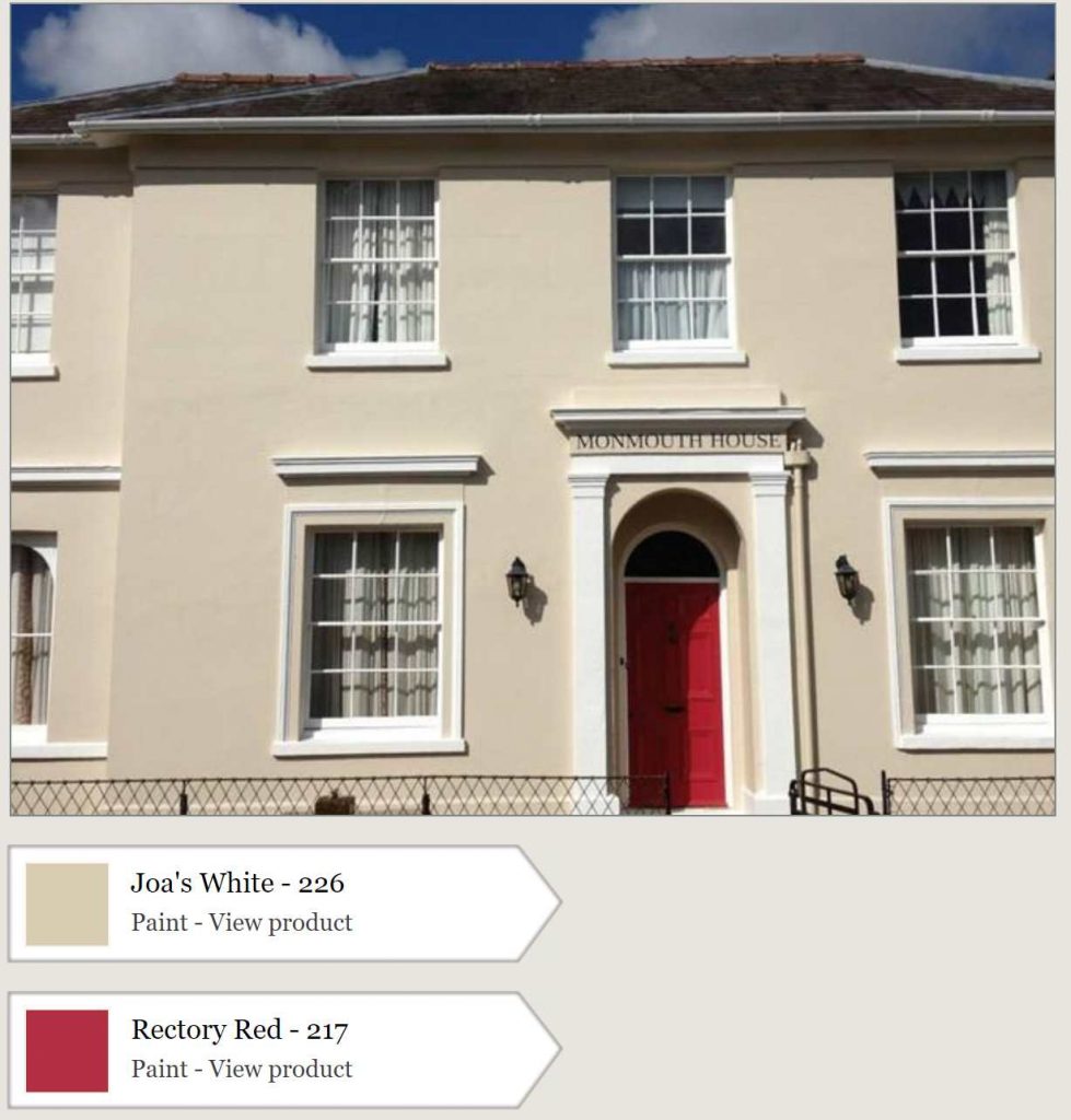 Farrow & Ball Rectory Red Door and Joa's White Painted Exterior
