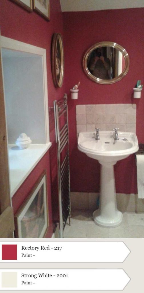 Farrow & Ball Rectory Red and Strong White Bathroom