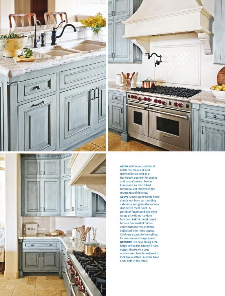 French Country Kitchen in Blue Color Scheme