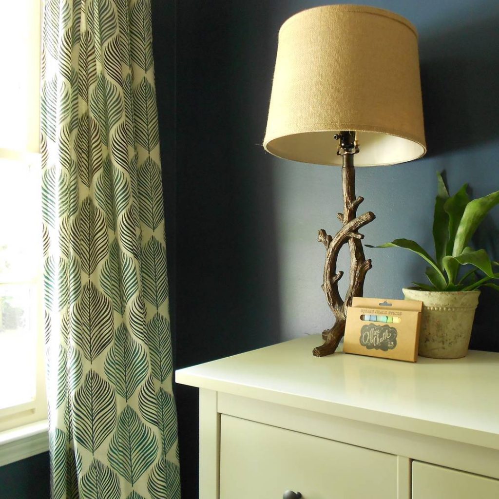 Navy blue bedroom color scheme with walls in Benjamin Moore's Van Deusen Blue Boys Room