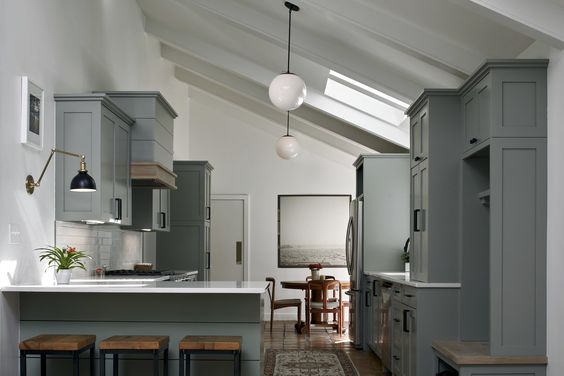 Farrow & Ball Pigeon Kitchen Cabinets