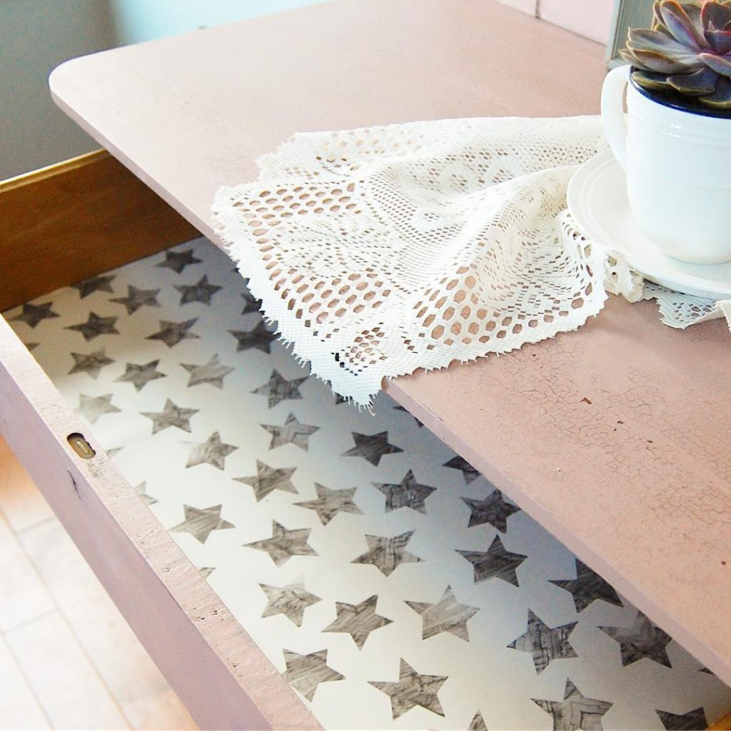 Old Barn Milk Paint Petal painted furniture in pink detail