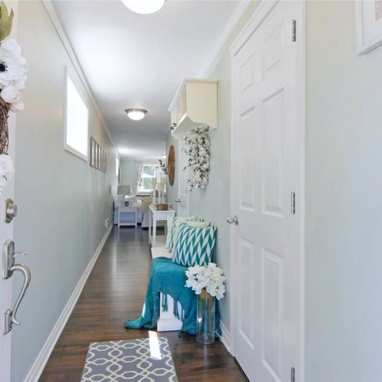 Sherwin Williams Sea Salt Paint Hallway Walls