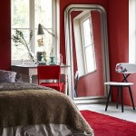 Red Walls Big Mirror