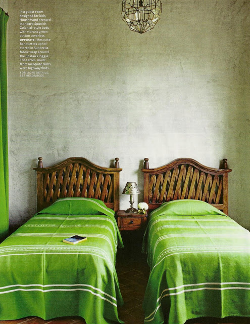 green twin bedroom