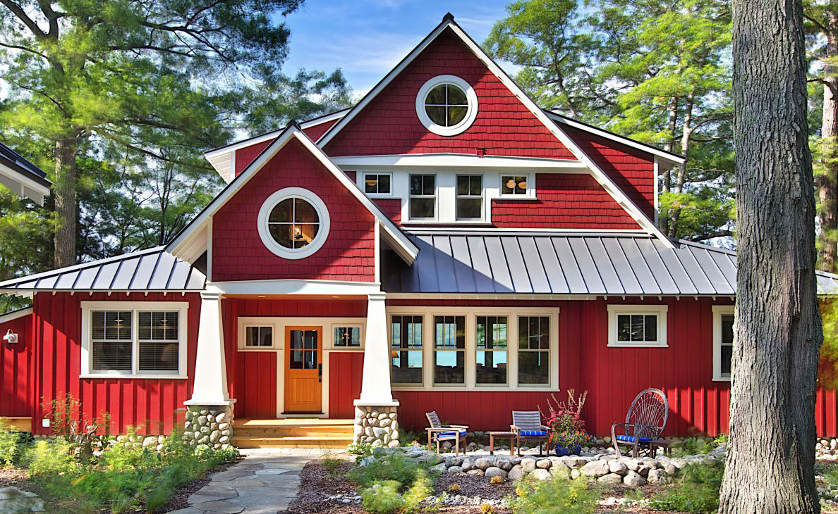 A Cottage Painted Red By Color