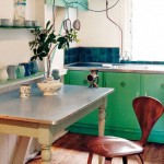 Cabin Aqua Green Kitchen