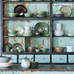 shabby chic turquoise shelving