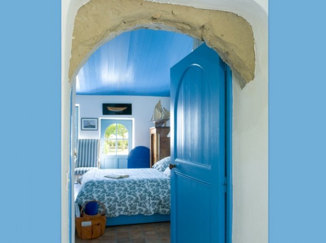 sky blue bedroom farmhouse