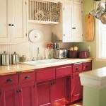 Red and White Duo Cabinets