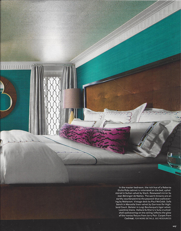 House_Beautiful_turquoise and pink bedroom