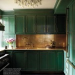 Brass Trimmed Green Kitchen