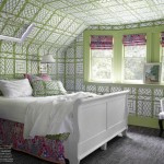 Bedroom in Green Quadrille