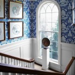 blue staircase landing traditional