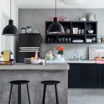 Concrete and Black Kitchen