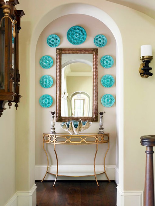 Gold and Turquoise Foyer
