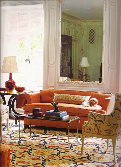 Italianate Orange Sofa - Interiors By Color