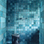 Rustic Tiled Turquoise Bathroom