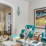 Aqua and Yellow Contemporary Living