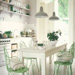 Shabby Chic White and Mint Kitchen
