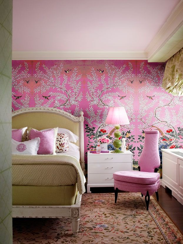 pink green bedroom