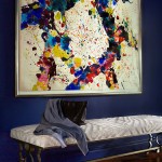 Colorful Art and Blue Walls