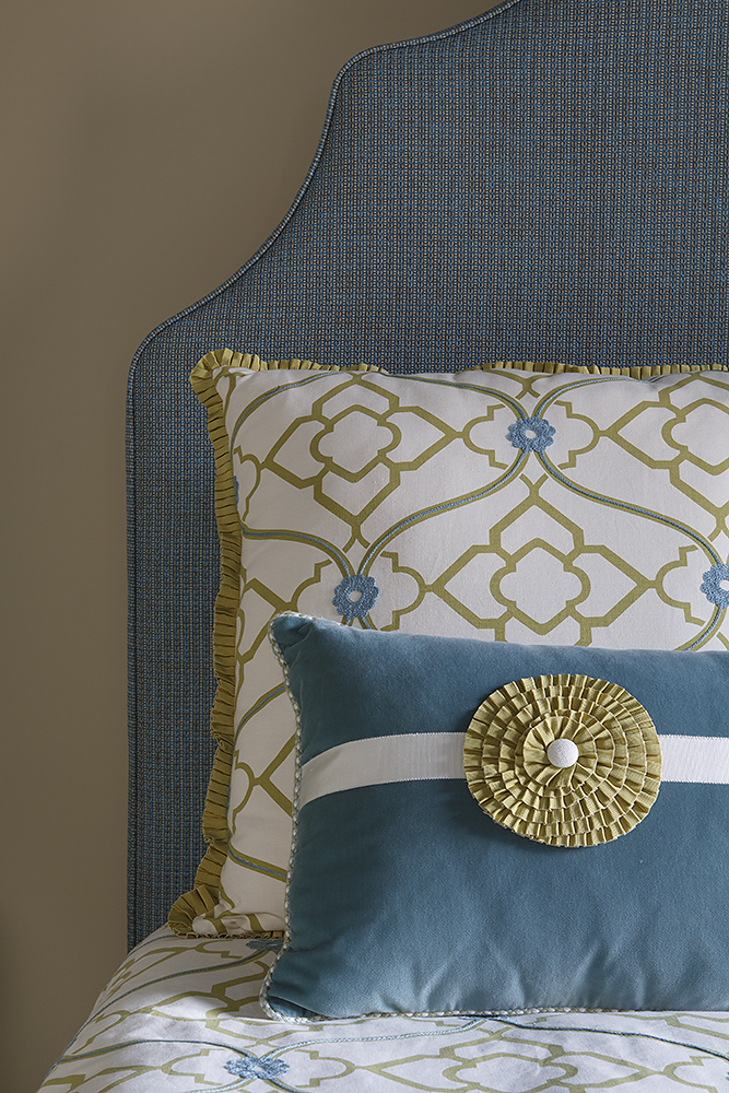 contemporaru blue with gold bedroom 1