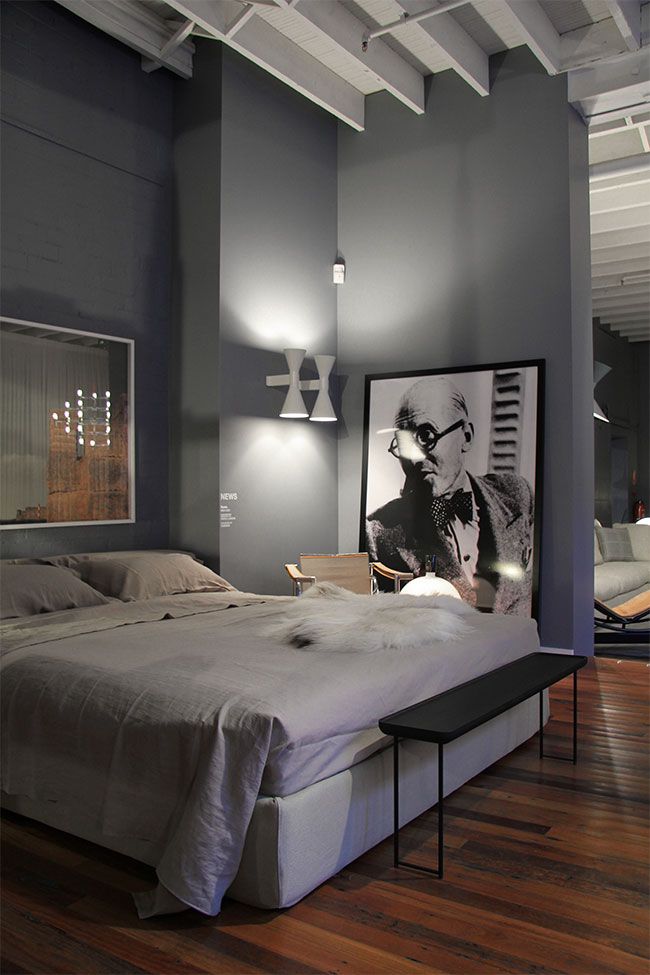 Neutral Grey Masculine Bedroom - Interiors By Color