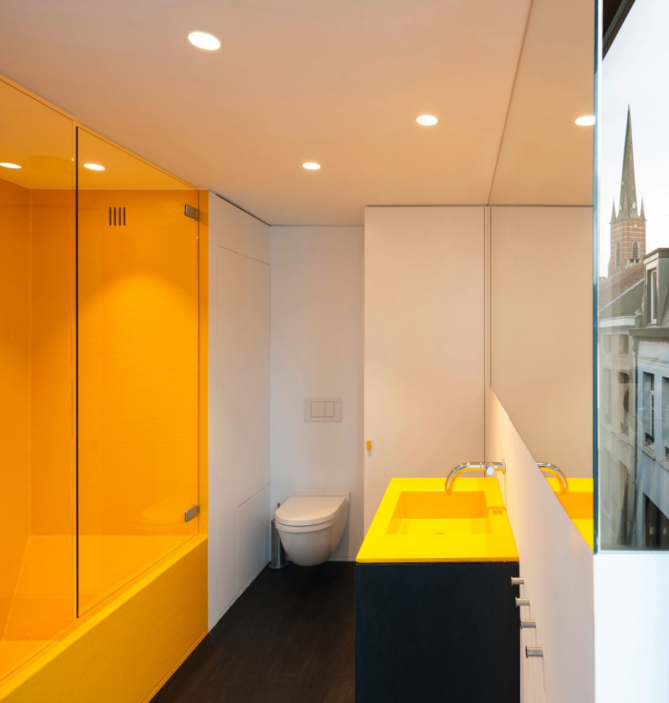 modern yellow bathroom