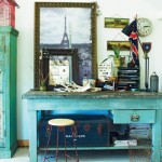 Rustic Turquoise Painted Desk