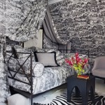 Black Toile Canopy Bed