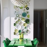 Contemporary Green With Plates on the Wall