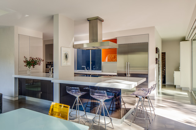 modern kitchen in primary colors